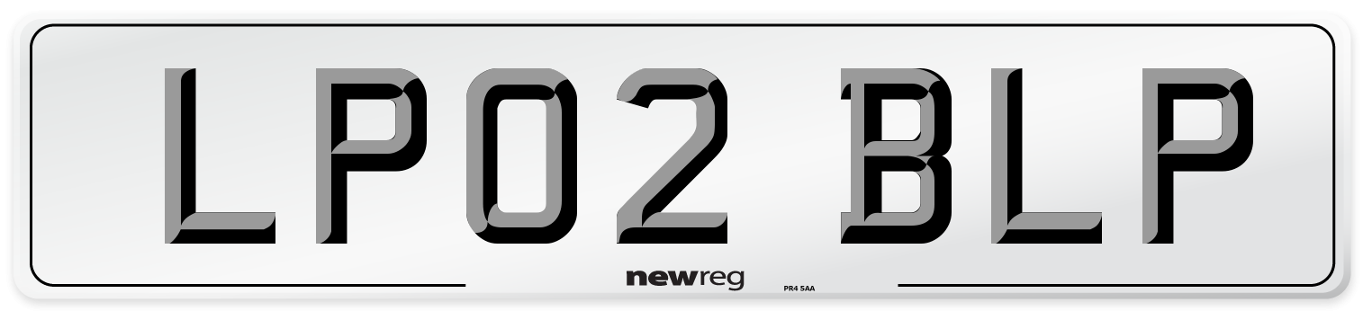 LP02 BLP Number Plate from New Reg
